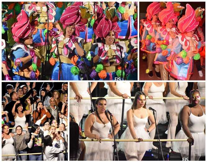 La presentación de la murga teldense tuvo lugar en el Colegio Jaime Balmes/FJS Fotografía.